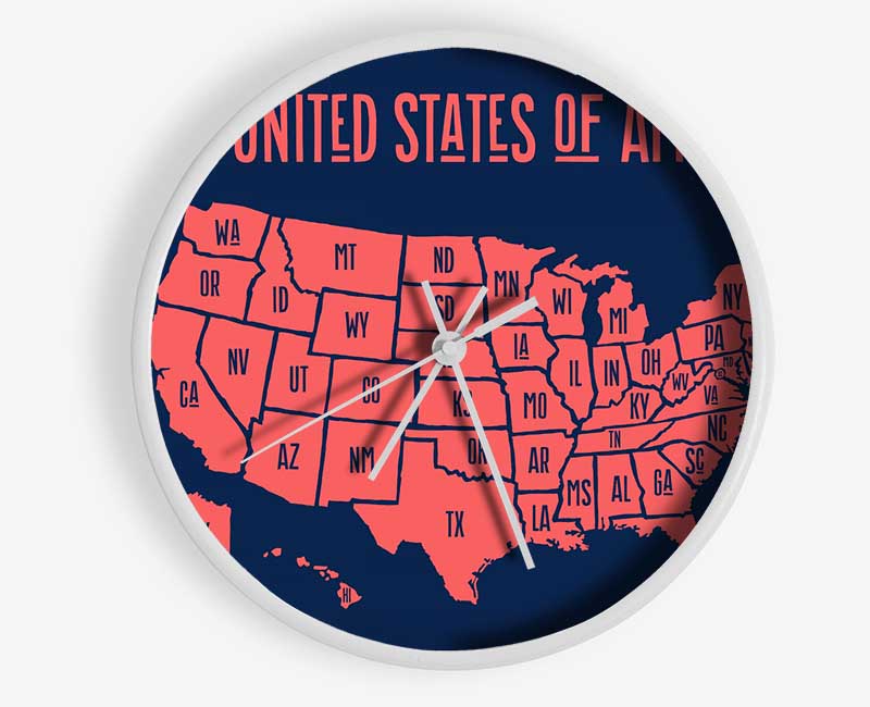 States Of America 1 Clock - Wallart-Direct UK