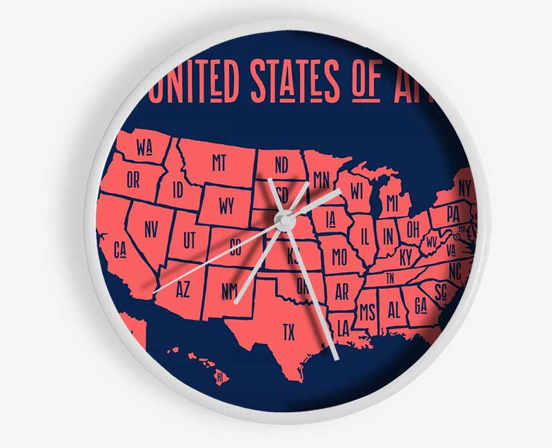 States Of America 1 Clock - Wallart-Direct UK