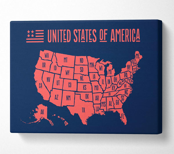  A Canvas Print of States Of America 1 Canvas Art