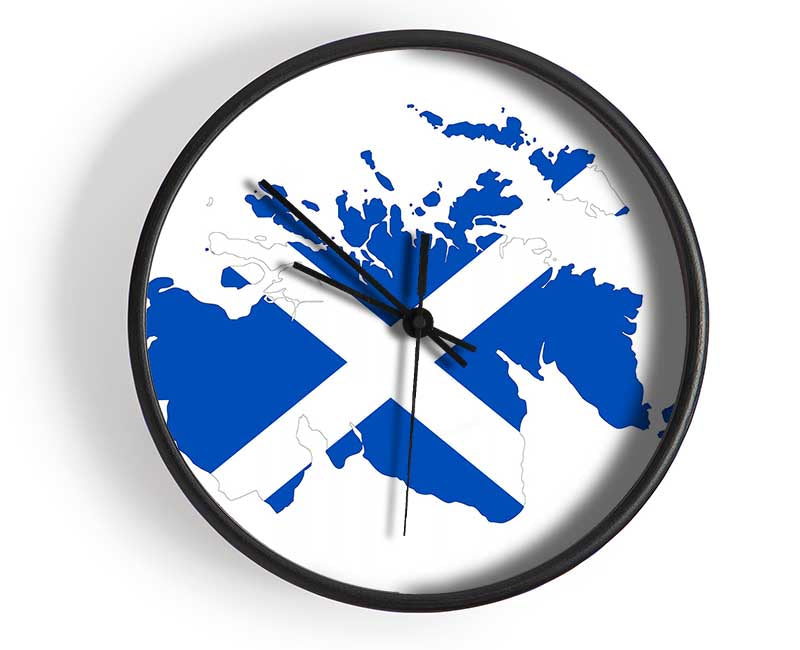Scottish Flag Over Map 1 Clock - Wallart-Direct UK