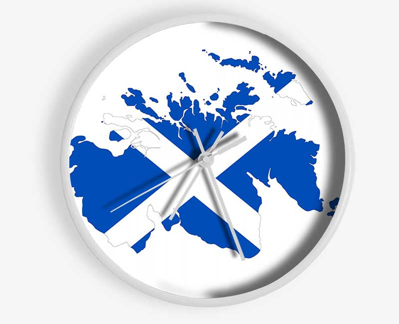 Scottish Flag Over Map 1 Clock - Wallart-Direct UK