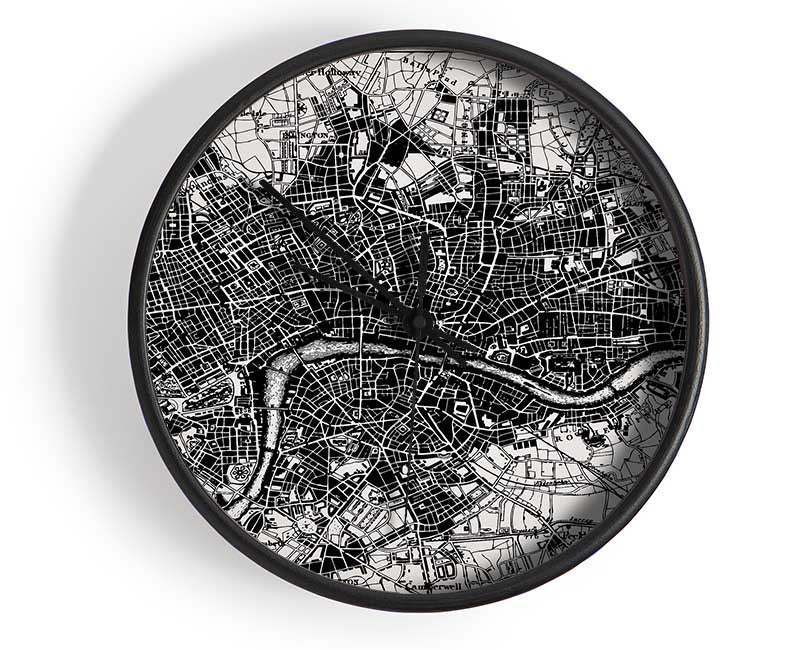 Old Map Of London Clock - Wallart-Direct UK