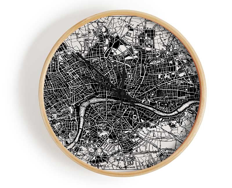 Old Map Of London Clock - Wallart-Direct UK