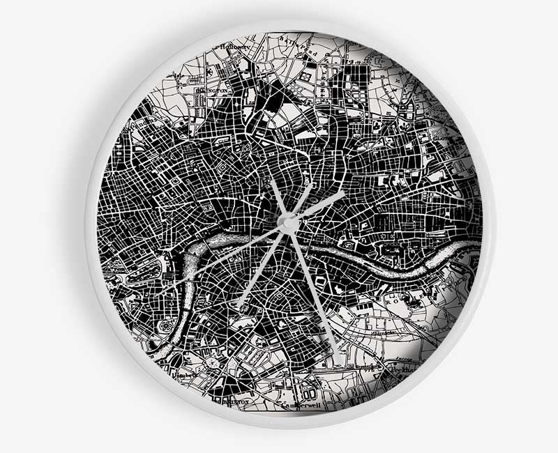 Old Map Of London Clock - Wallart-Direct UK