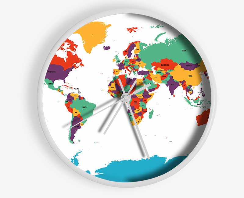 Map Of The World 11 Clock - Wallart-Direct UK
