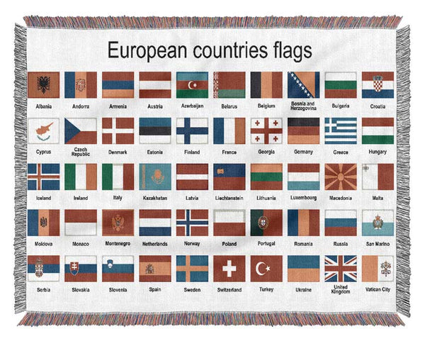 European Country Flags Woven Blanket