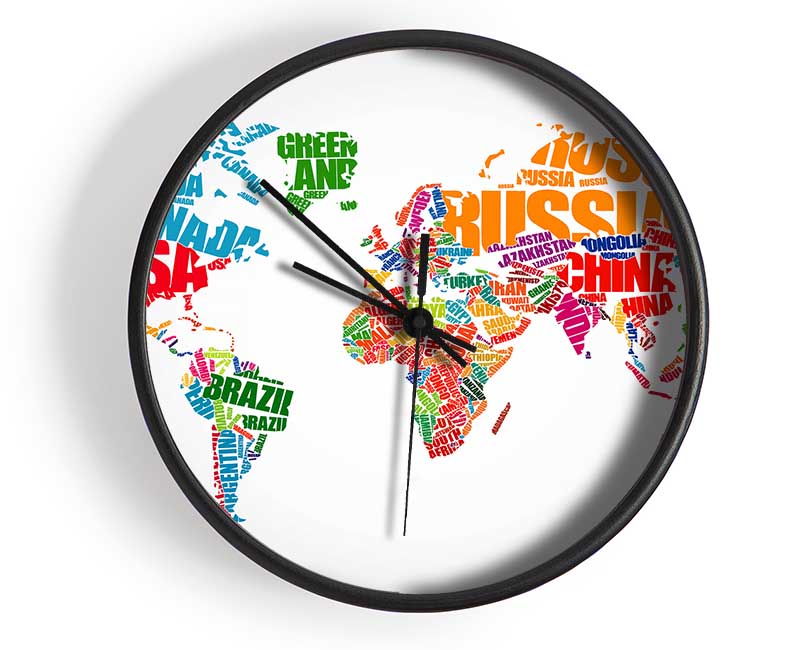 Map Of The World 5 Clock - Wallart-Direct UK