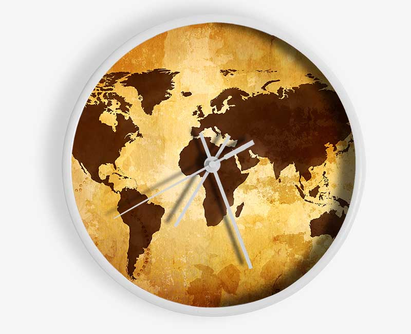 Map Of The World 12 Clock - Wallart-Direct UK