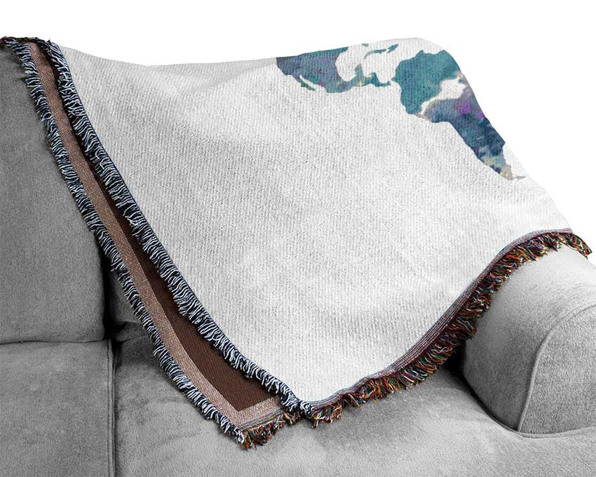 Map Of The World 10 Woven Blanket