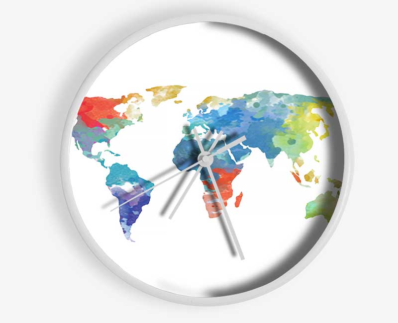 Map Of The World 10 Clock - Wallart-Direct UK