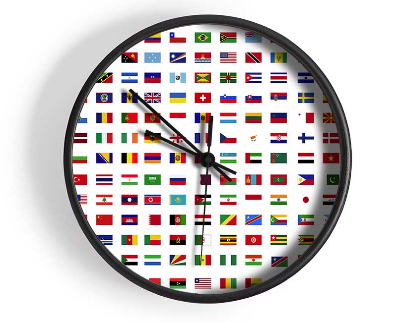 World Flags Clock - Wallart-Direct UK