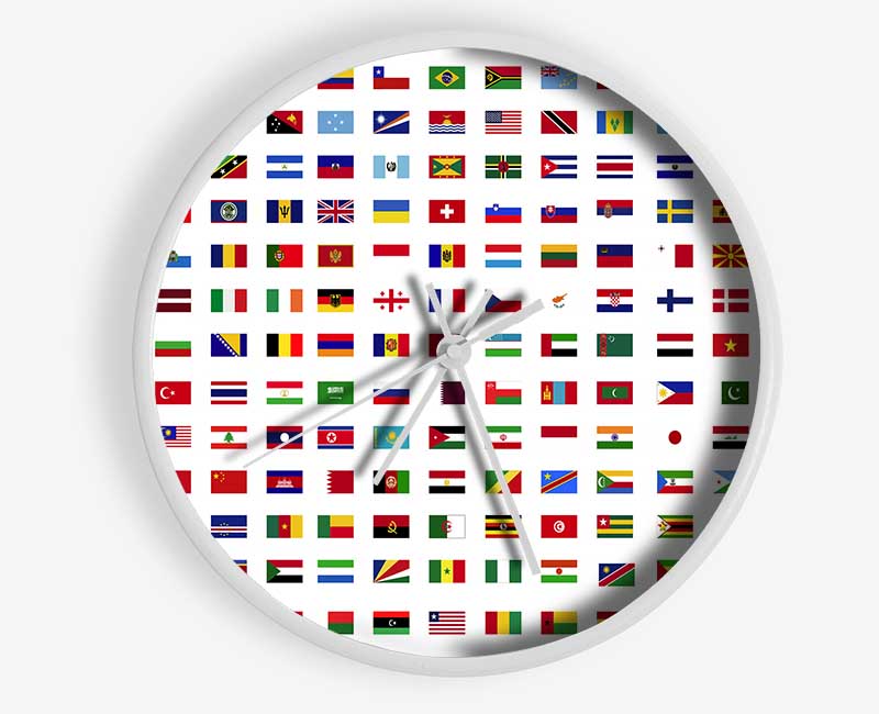 World Flags Clock - Wallart-Direct UK