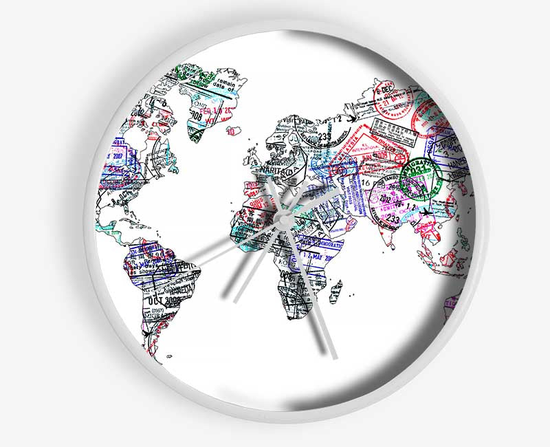 Map Of The World 8 Clock - Wallart-Direct UK