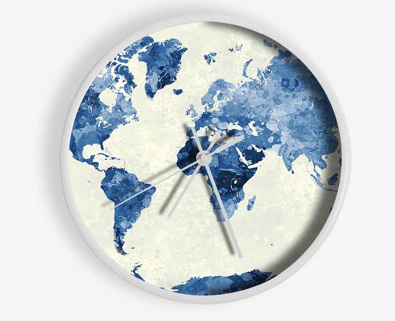 Map Of The World 4 Clock - Wallart-Direct UK