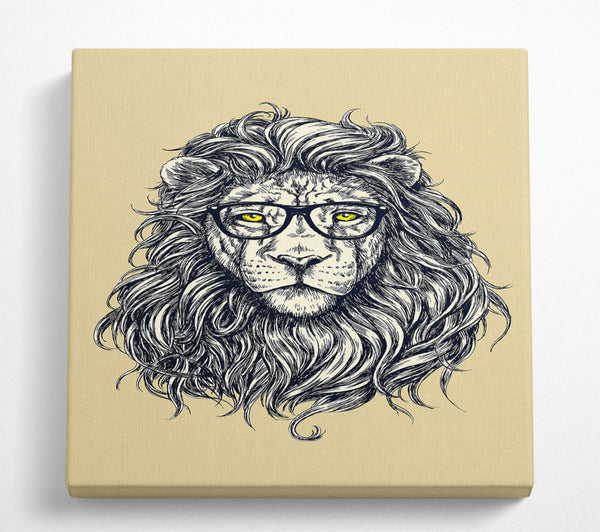 A Square Canvas Print Showing Smart Lion Square Wall Art