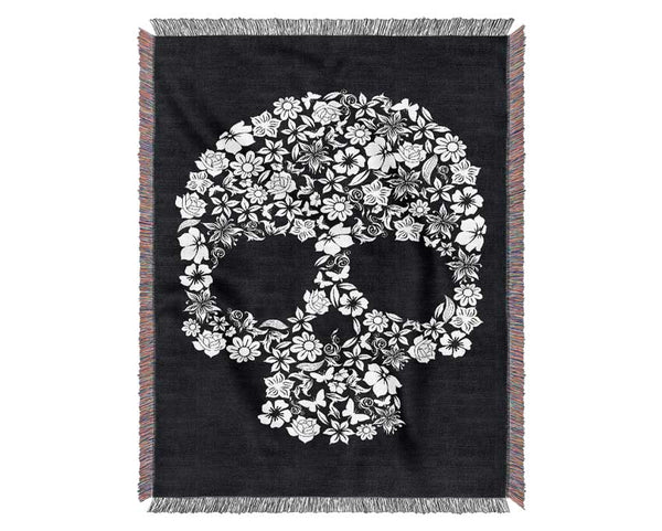 Flower Skull 1 Woven Blanket