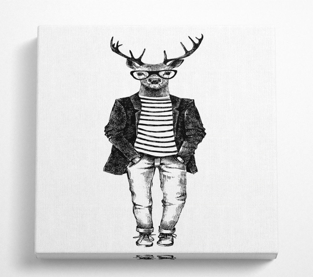 A Square Canvas Print Showing Steve The Stag Square Wall Art