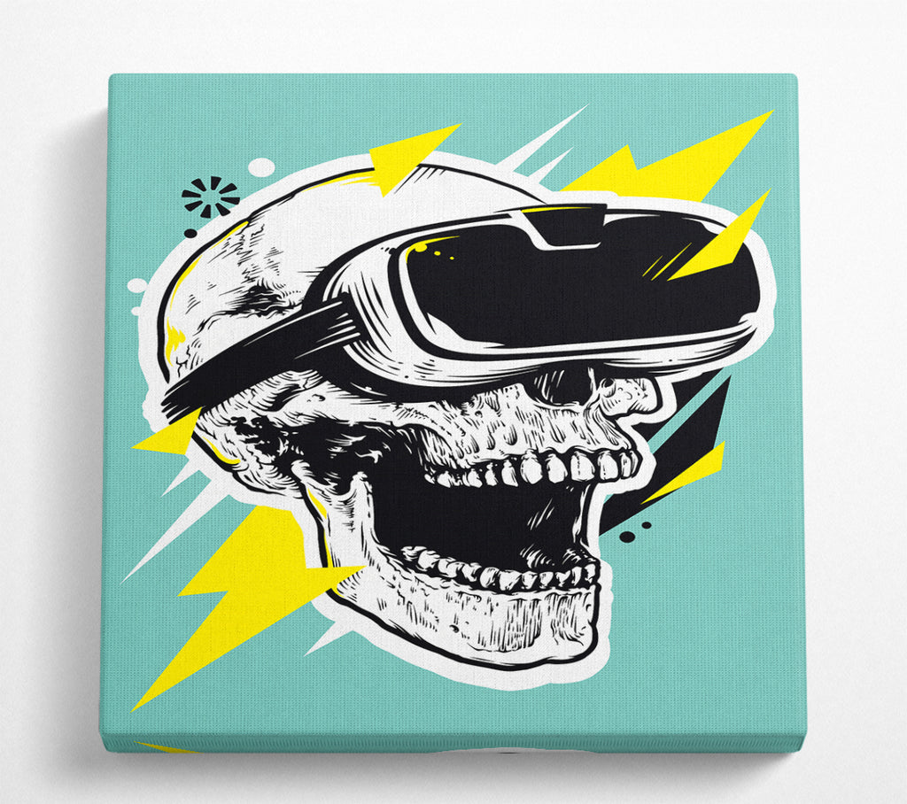 A Square Canvas Print Showing Video Game Shocked Skull Square Wall Art