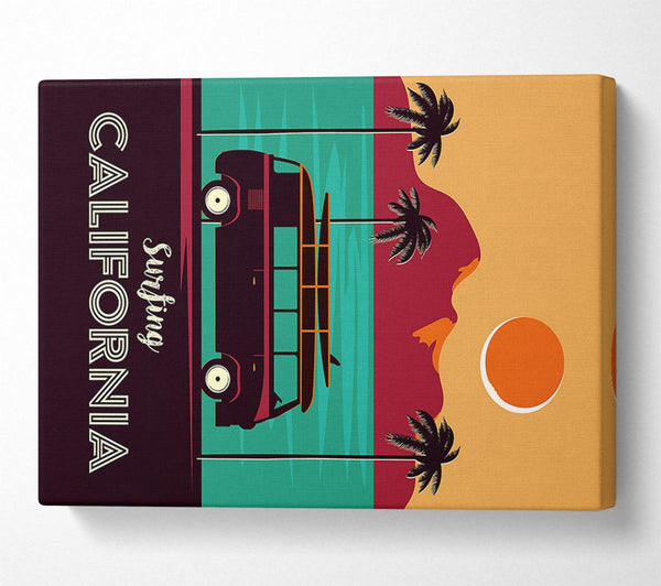  A Canvas Print of California Surfing Canvas Art