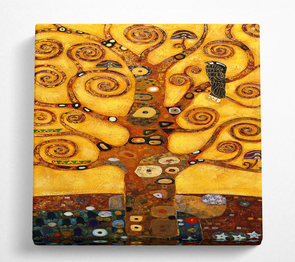 A Square Canvas Print Showing Klimt Tree Square Wall Art