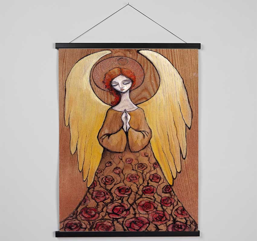Wooden Angel Hanging Poster - Wallart-Direct UK