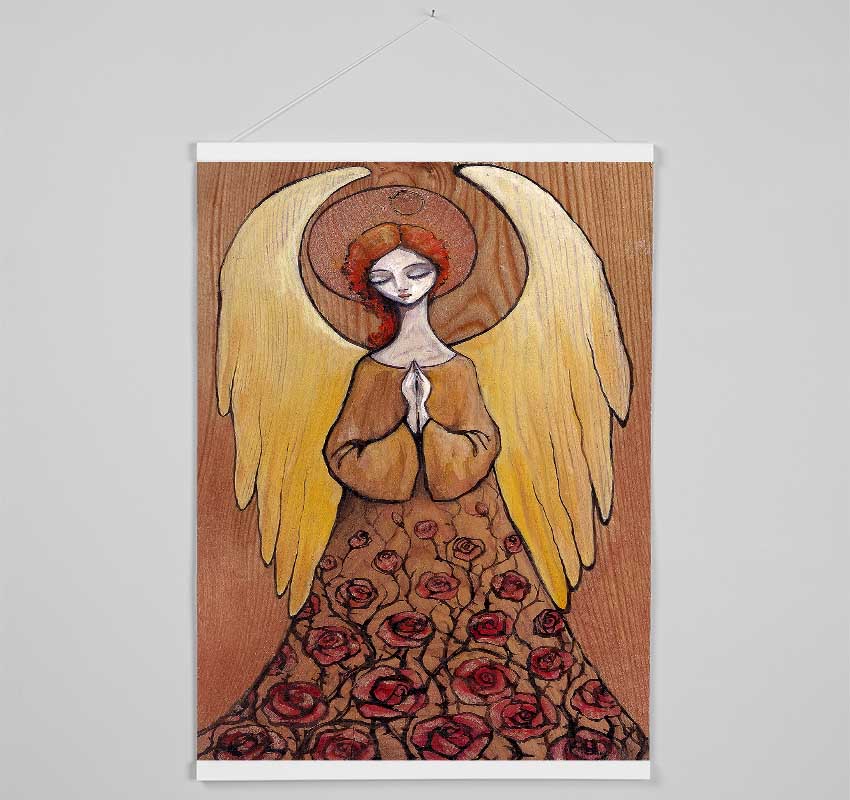 Wooden Angel Hanging Poster - Wallart-Direct UK