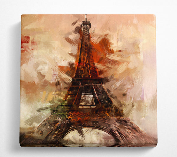 A Square Canvas Print Showing Eiffel Tower 1 Square Wall Art