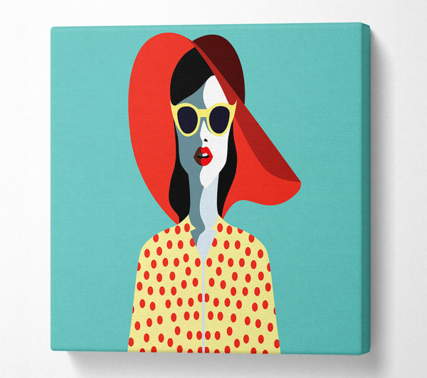 A Square Canvas Print Showing Retro Holiday Square Wall Art