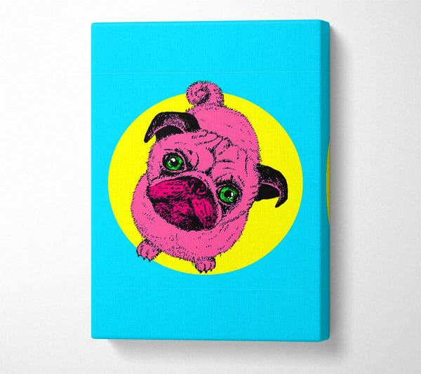 Picture of Pug Dog Pink Canvas Print Wall Art