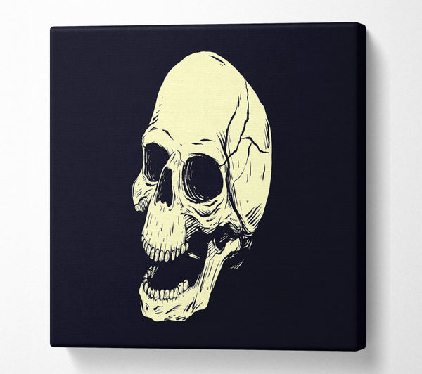 A Square Canvas Print Showing Laughing Skull Square Wall Art