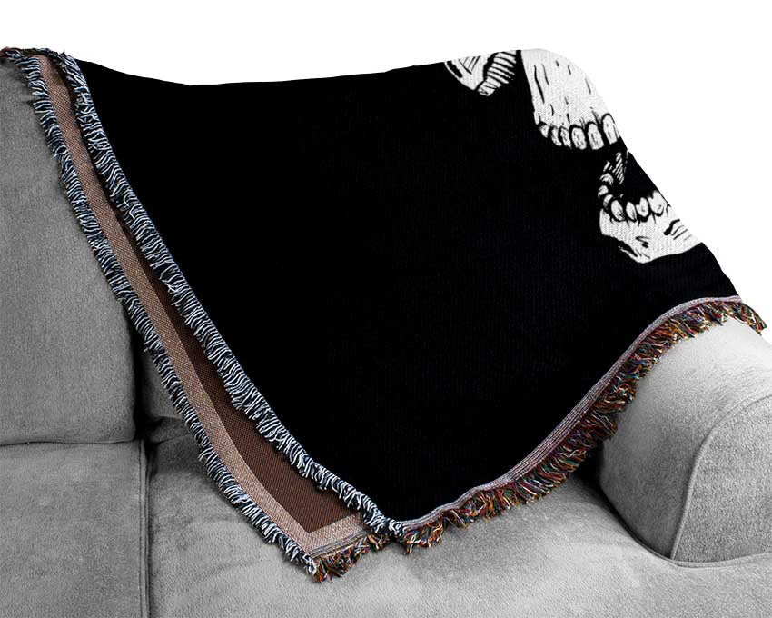 Laughing Skull Woven Blanket