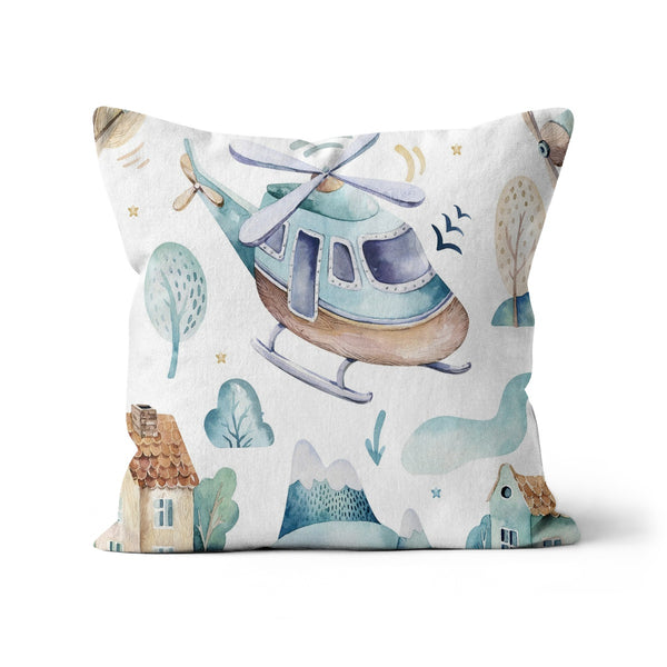 Helicopter Town Childrens Cushion