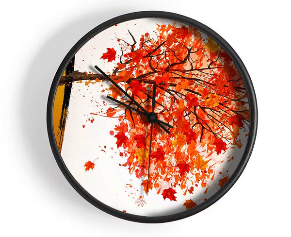 Autumn Orange Tree Clock - Wallart-Direct UK