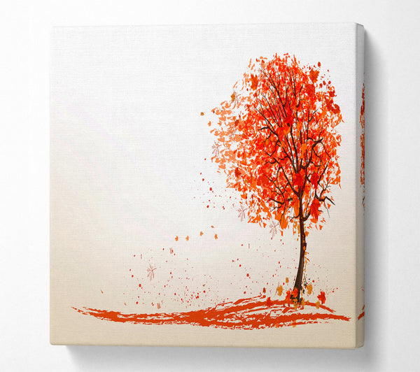 A Square Canvas Print Showing As The Leaves Fall Of The Autumn Tree Square Wall Art