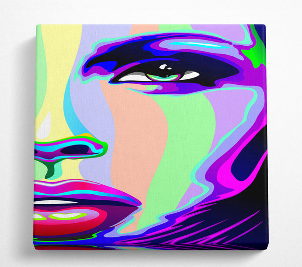 A Square Canvas Print Showing Futuristic Woman Square Wall Art