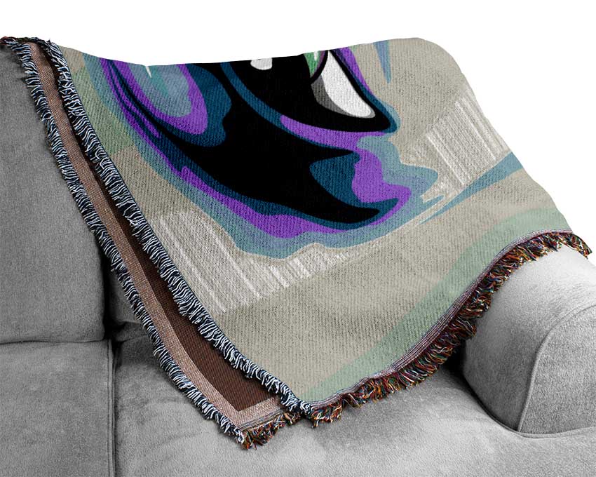 Futuristic Woman Woven Blanket