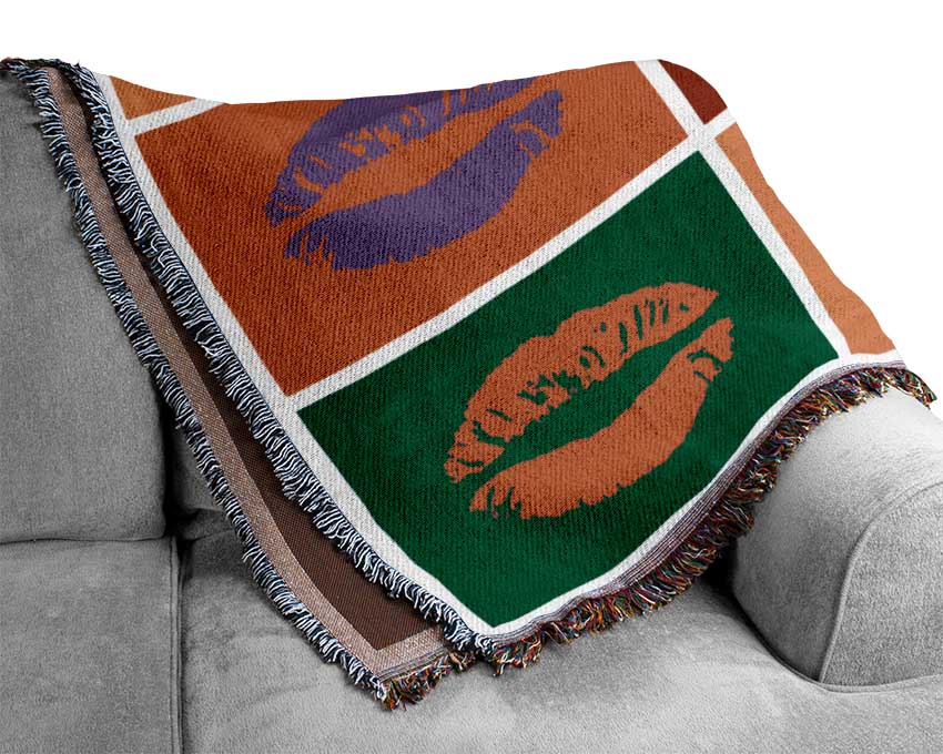 Lips Pop Art Woven Blanket