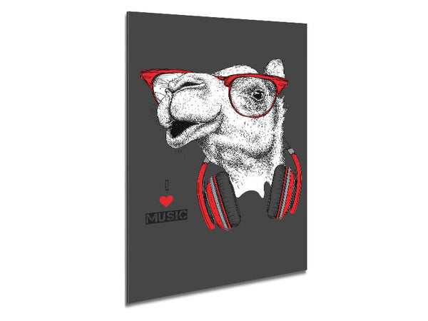 Camel I Love Music Metal Print