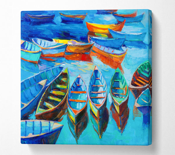 A Square Canvas Print Showing Sailboat Waters Square Wall Art