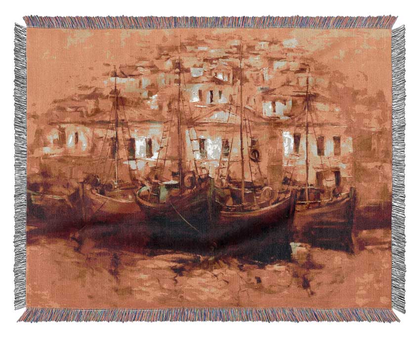 Venice Gondola 3 Woven Blanket