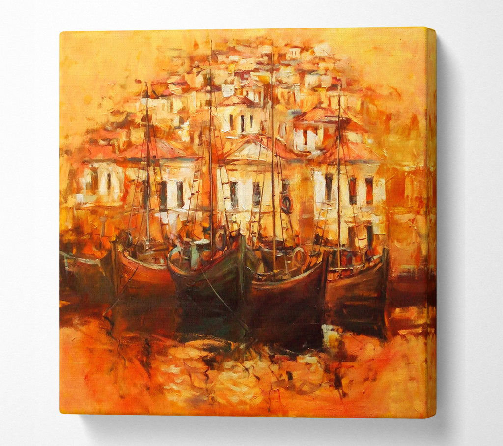 A Square Canvas Print Showing Venice Gondola 3 Square Wall Art