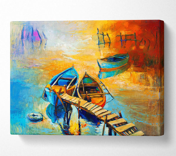  A Canvas Print of Golden Sail Boat Waters Canvas Art