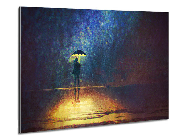 Golden Rain Sparkle Metal Print