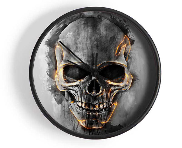 Fire Skull Clock - Wallart-Direct UK