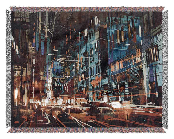 Traffic In The City Woven Blanket