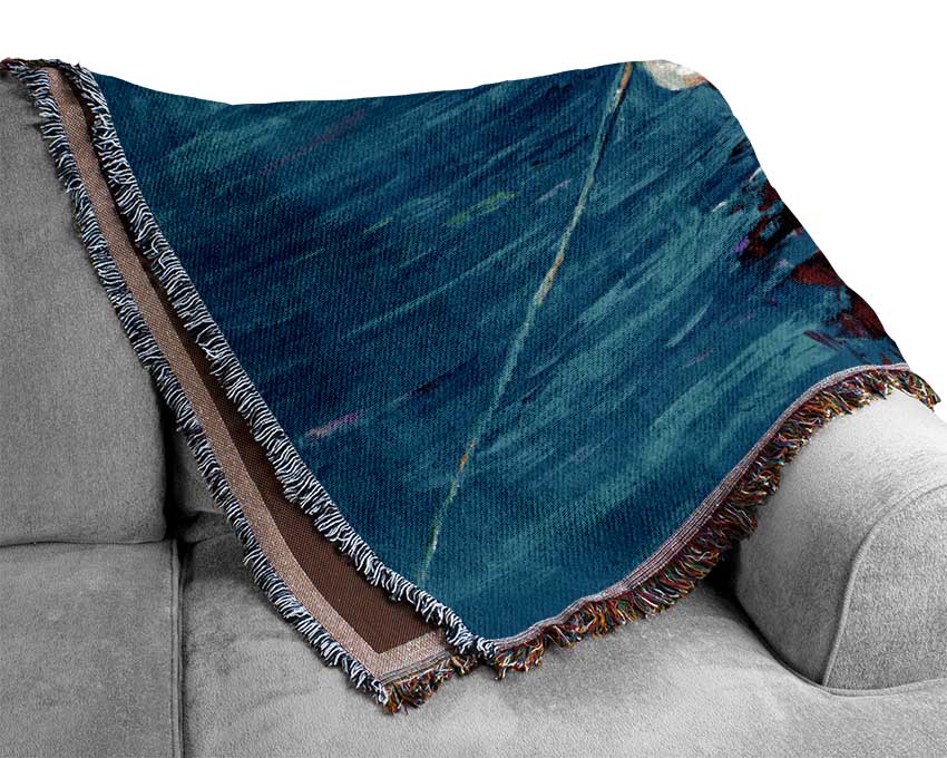 Rowing Boat Blues Woven Blanket
