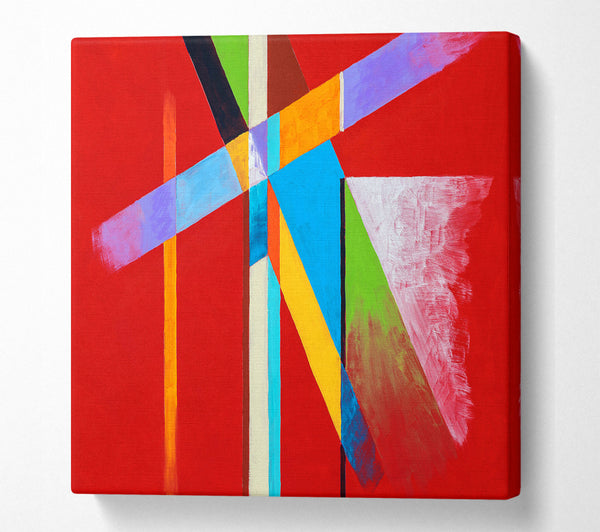 A Square Canvas Print Showing Coloured Lines Square Wall Art