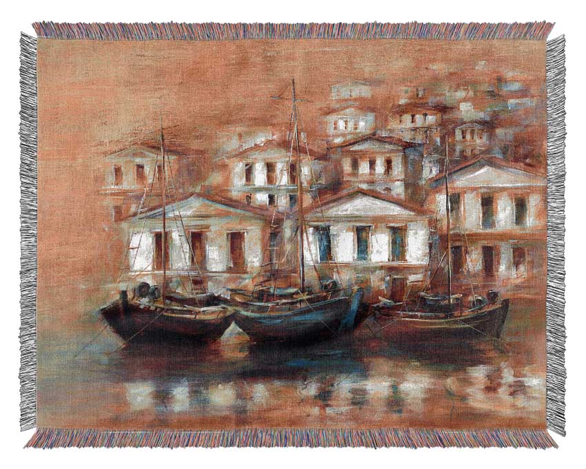 Venice Gondola 2 Woven Blanket