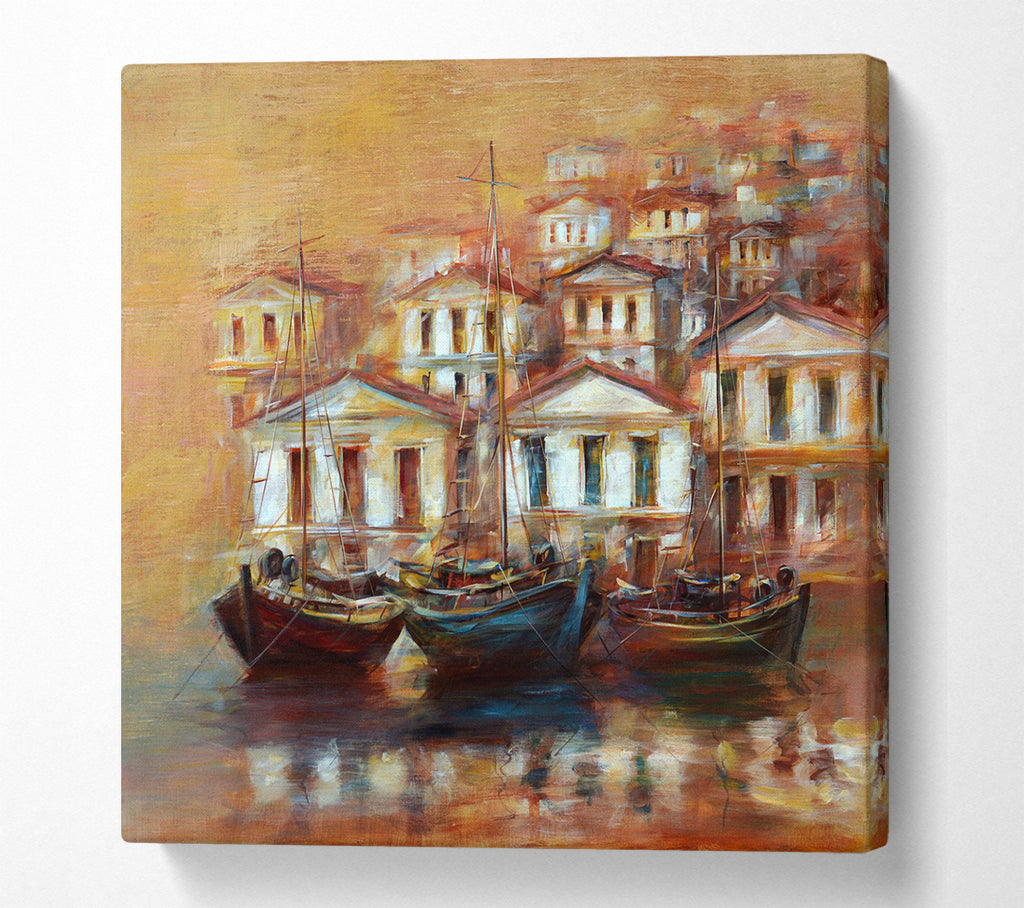 A Square Canvas Print Showing Venice Gondola 2 Square Wall Art