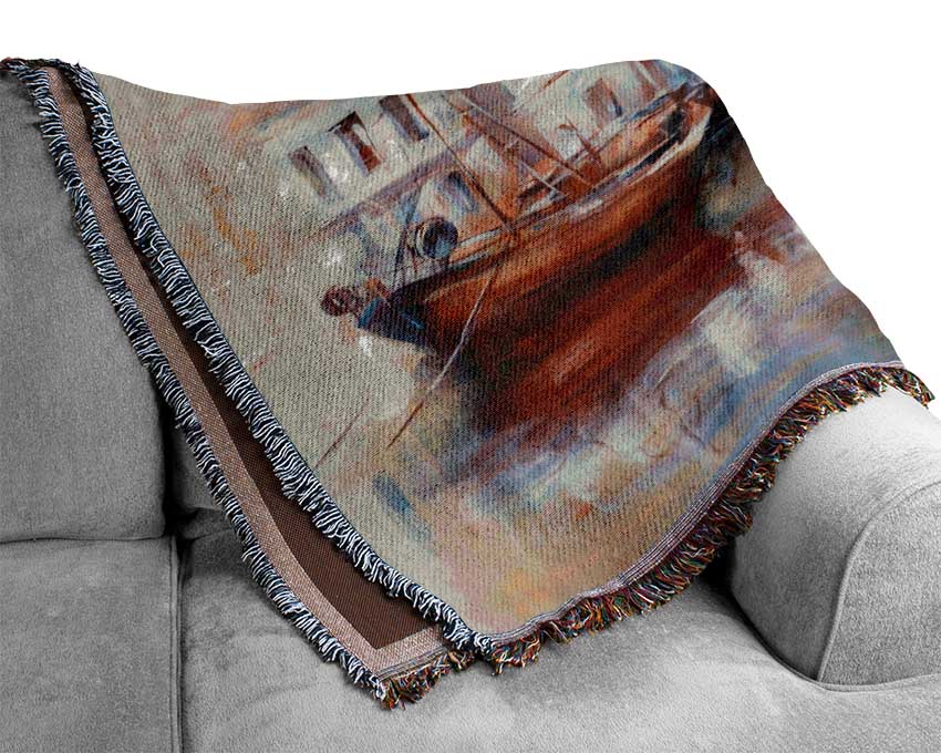 Venice Gondola 1 Woven Blanket